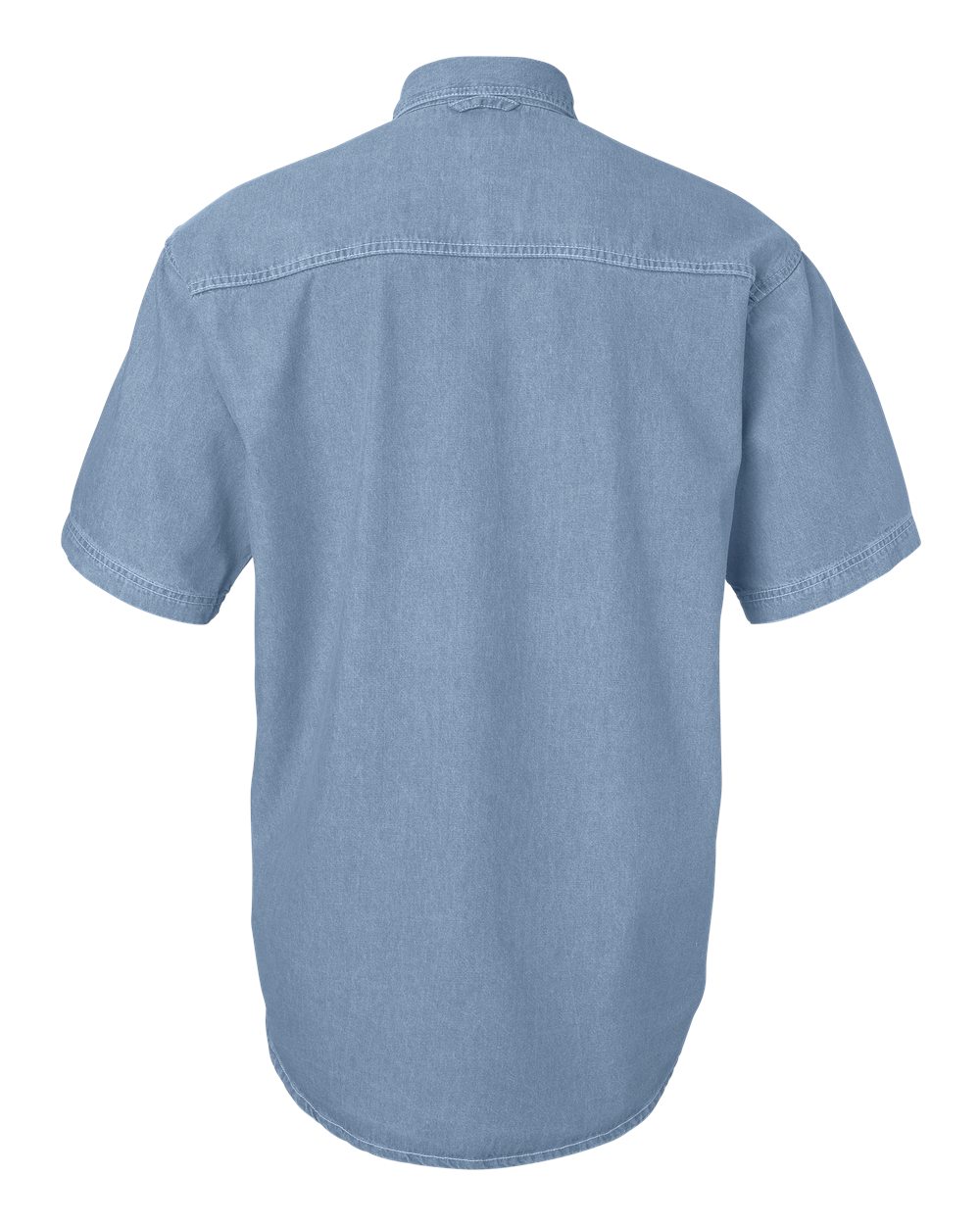 Men's Denim Short Sleeve Shirt - Back - B45683683 - Light Denim