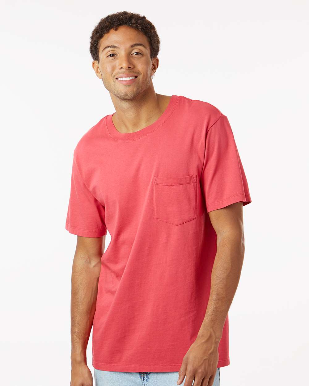 Unisex Classic Pocket T-Shirt - OnModelFront - B10672523 - Brick