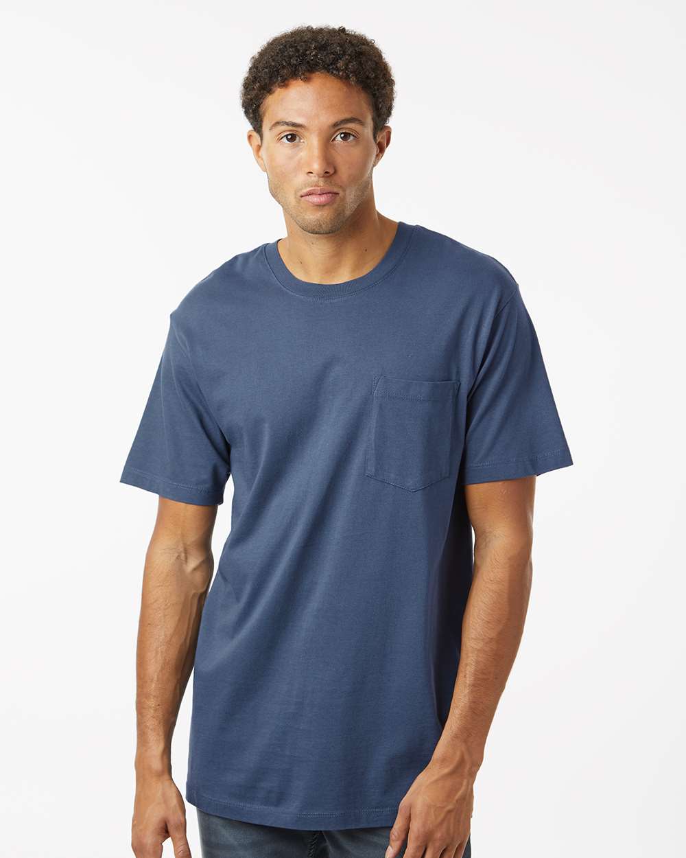 Unisex Classic Pocket T-Shirt - OnModelFront - B10672653 - Navy