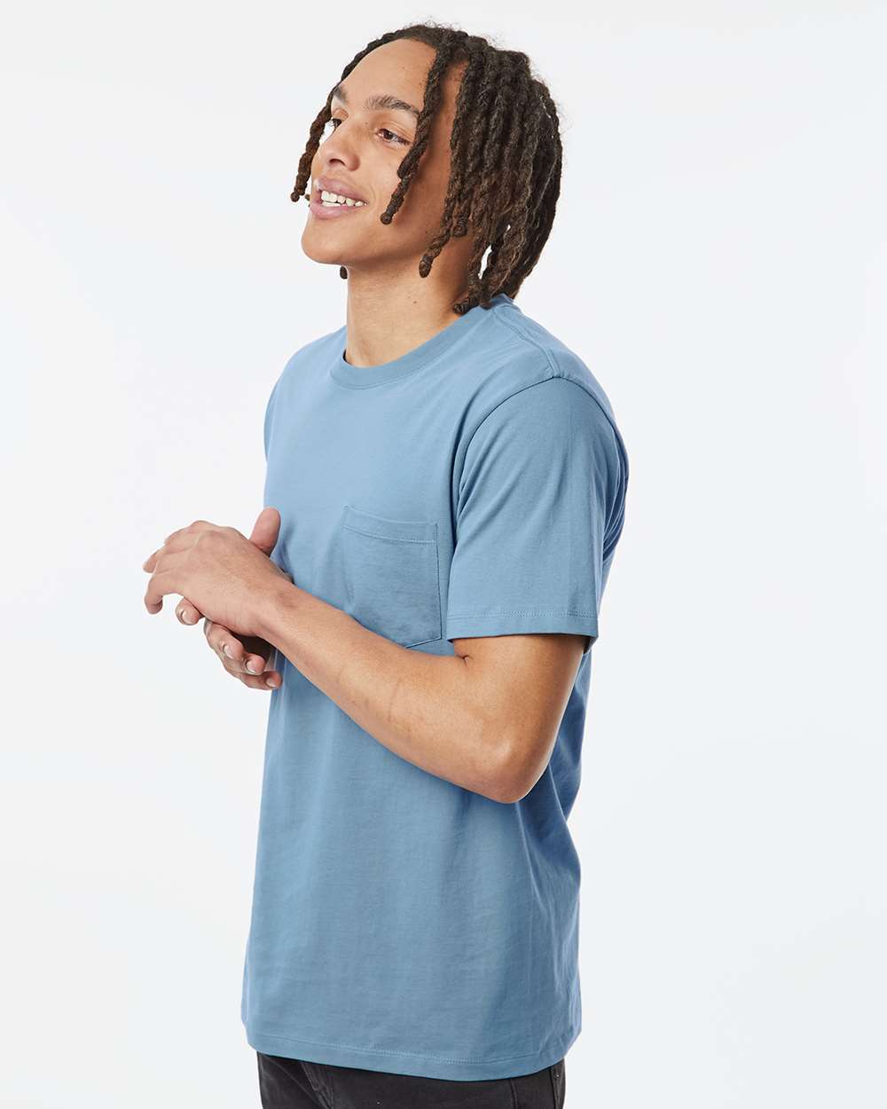 Unisex Classic Pocket T-Shirt - OnModelSide - B10672103 - Slate
