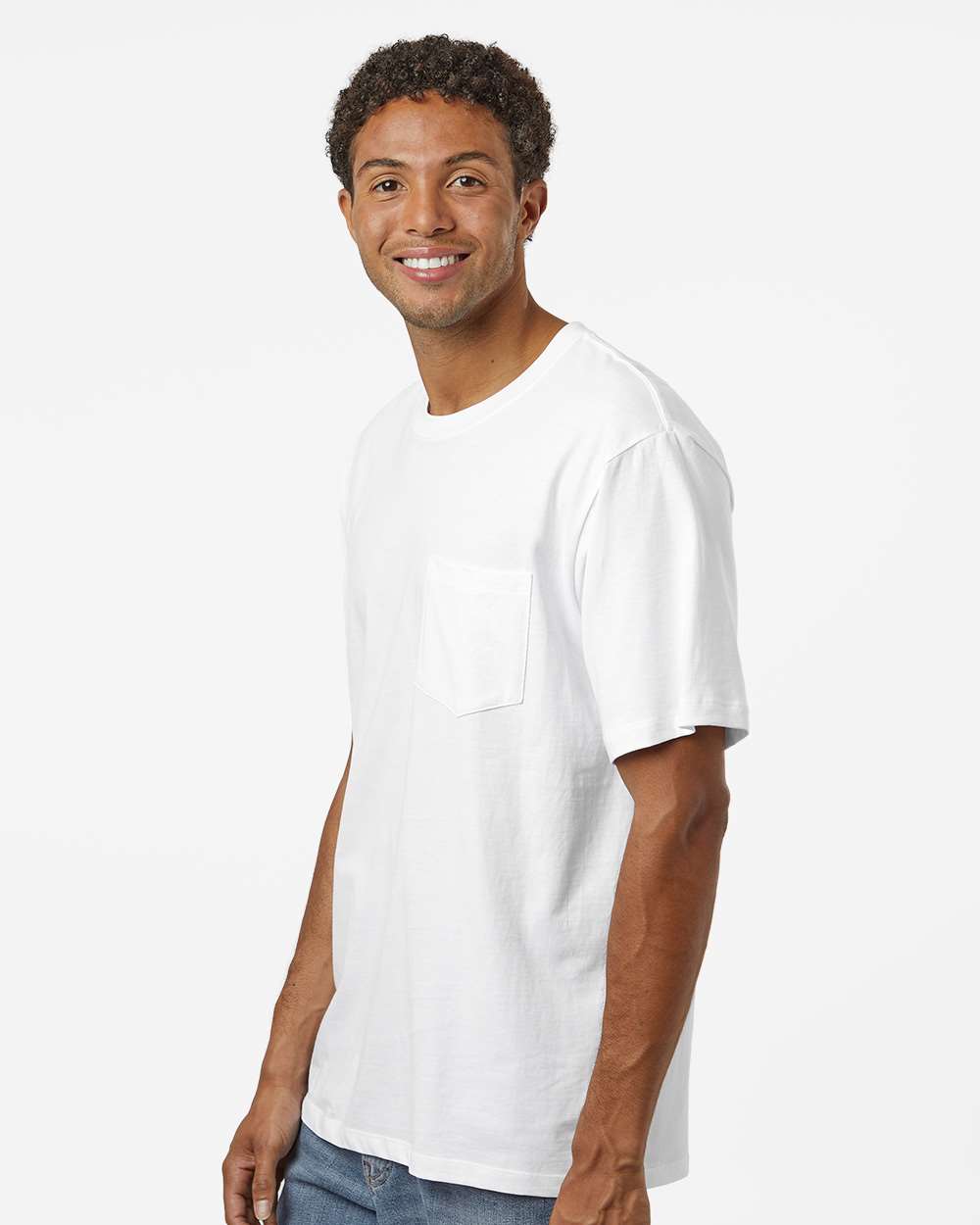 Unisex Classic Pocket T-Shirt - OnModelSide - B10672113 - White