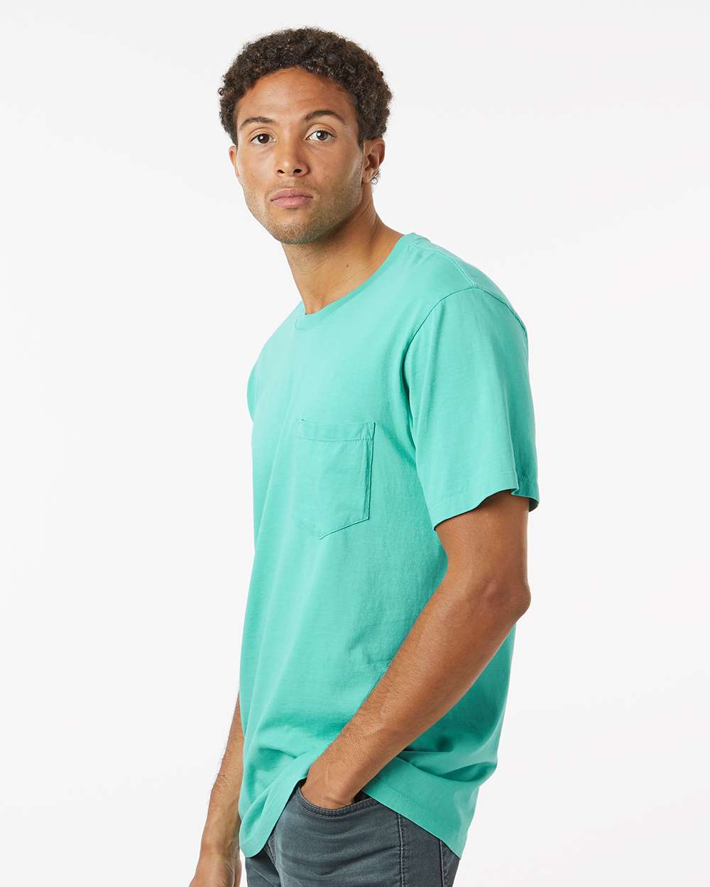 Unisex Classic Pocket T-Shirt - OnModelSide - B10672253 - Seafoam