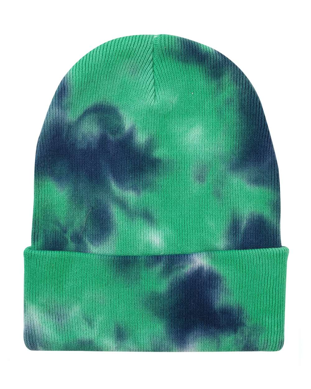 12" Tie-Dyed Cuffed Beanie - Front - B52095250 - Ocean