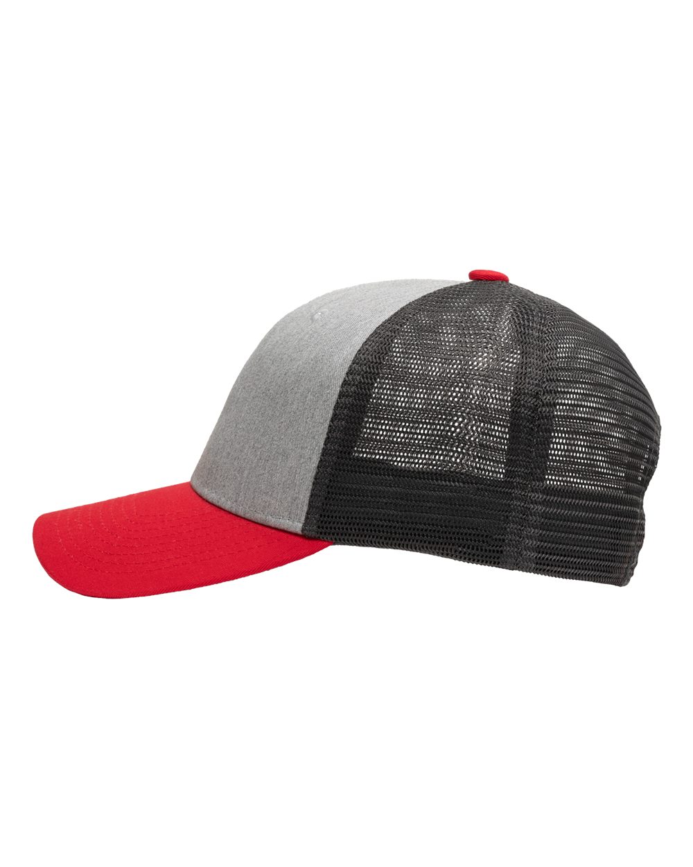 Traditional Lo-Pro Mesh Back Trucker Fit Cap - DirectSide - B18895180 - Heather Grey/ Charcoal/ Red