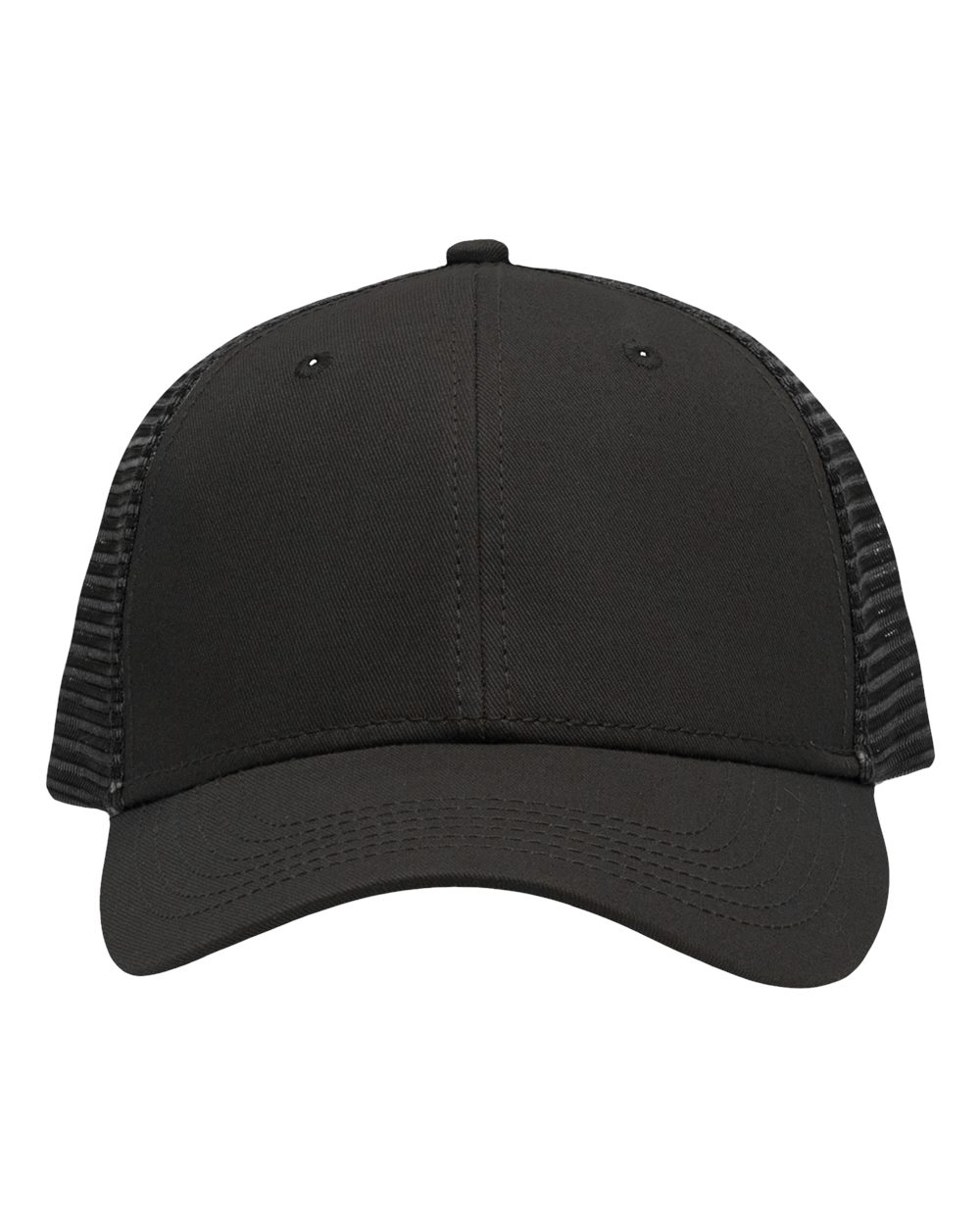 Traditional Lo-Pro Mesh Back Trucker Fit Cap - Front - B18895090 - Chino Charcoal/ Black