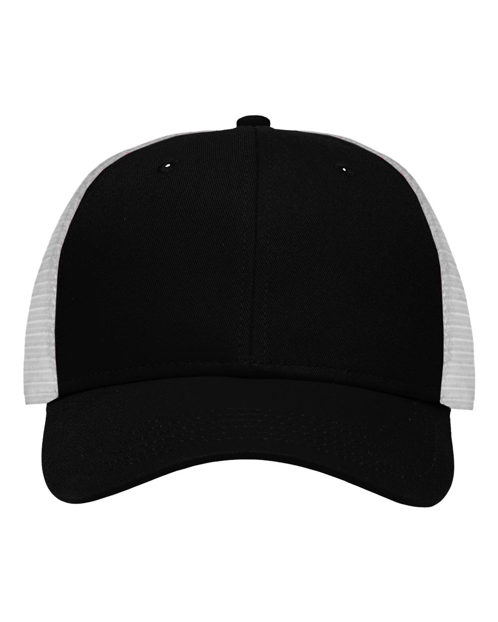 Traditional Lo-Pro Mesh Back Trucker Fit Cap - Front - B18895100 - Chino Black/ White