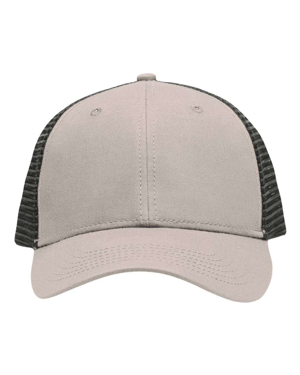 Traditional Lo-Pro Mesh Back Trucker Fit Cap - Front - B18895240 - Chino Khaki/ Black