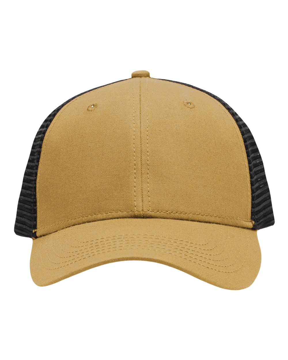 Traditional Lo-Pro Mesh Back Trucker Fit Cap - Front - B18895260 - Chino Vegas Gold/ Black