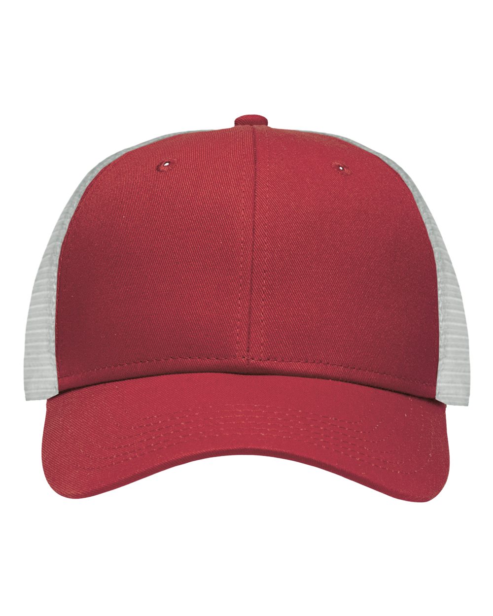 Traditional Lo-Pro Mesh Back Trucker Fit Cap - Front - B18895700 - Chino Cardinal/ White