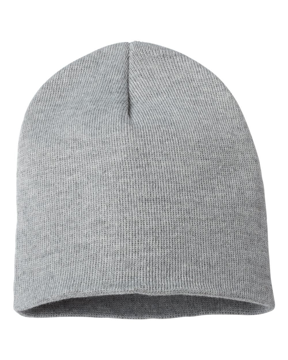 8" Beanie - Back - B84095350 - Heather Grey