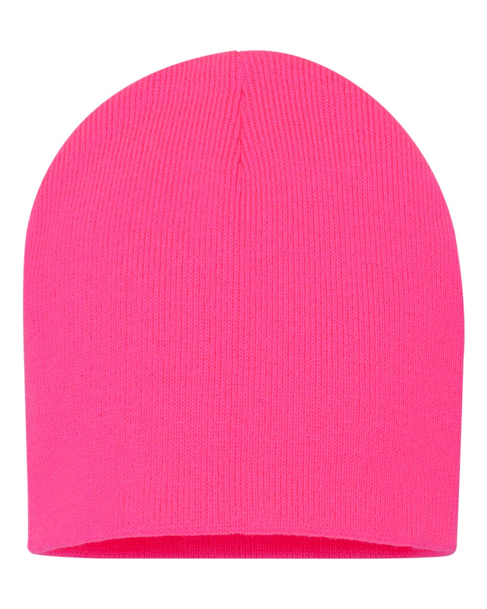 8" Beanie - Front - B84095030 - Neon Pink