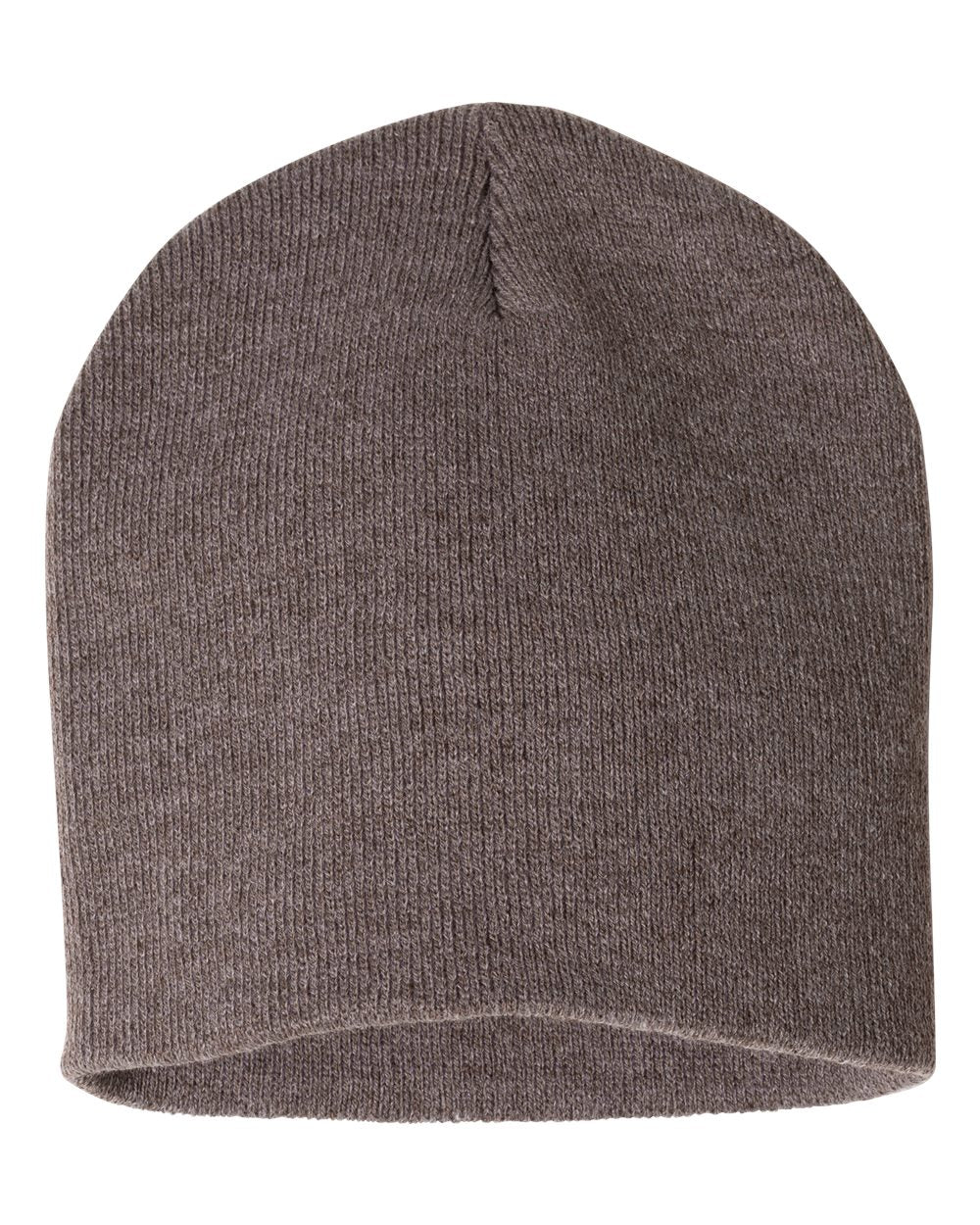 8" Beanie - Front - B84095560 - Heather Brown