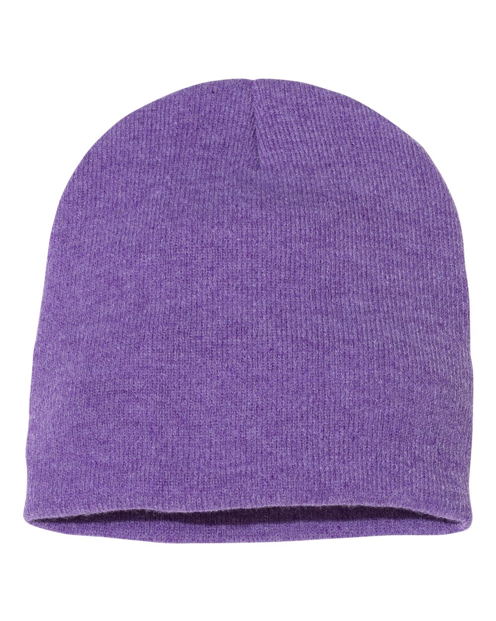 8" Beanie - Front - B84095800 - Heather Purple