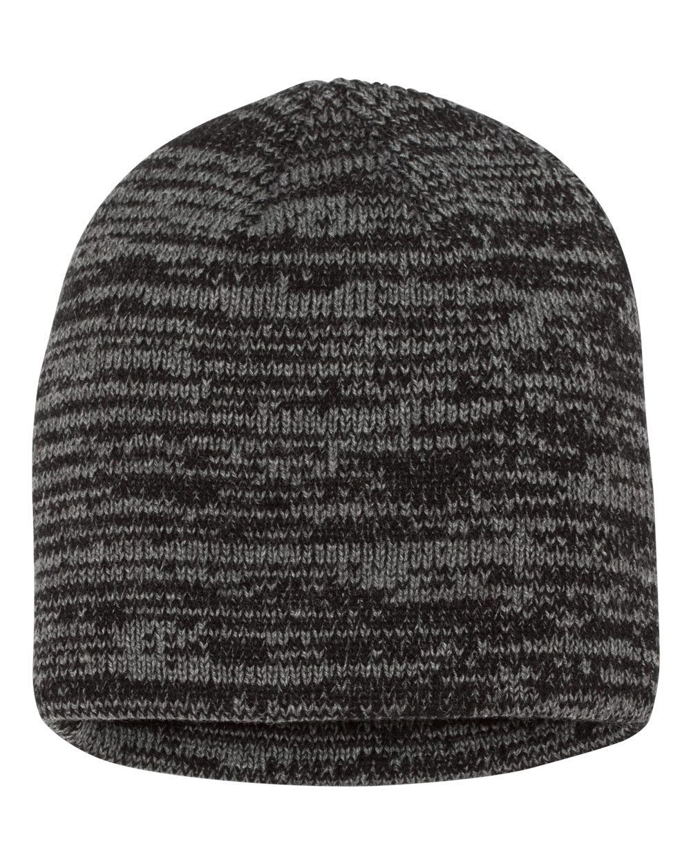 8" Marled Beanie - Back - B69895500 - Black/ Dark Grey