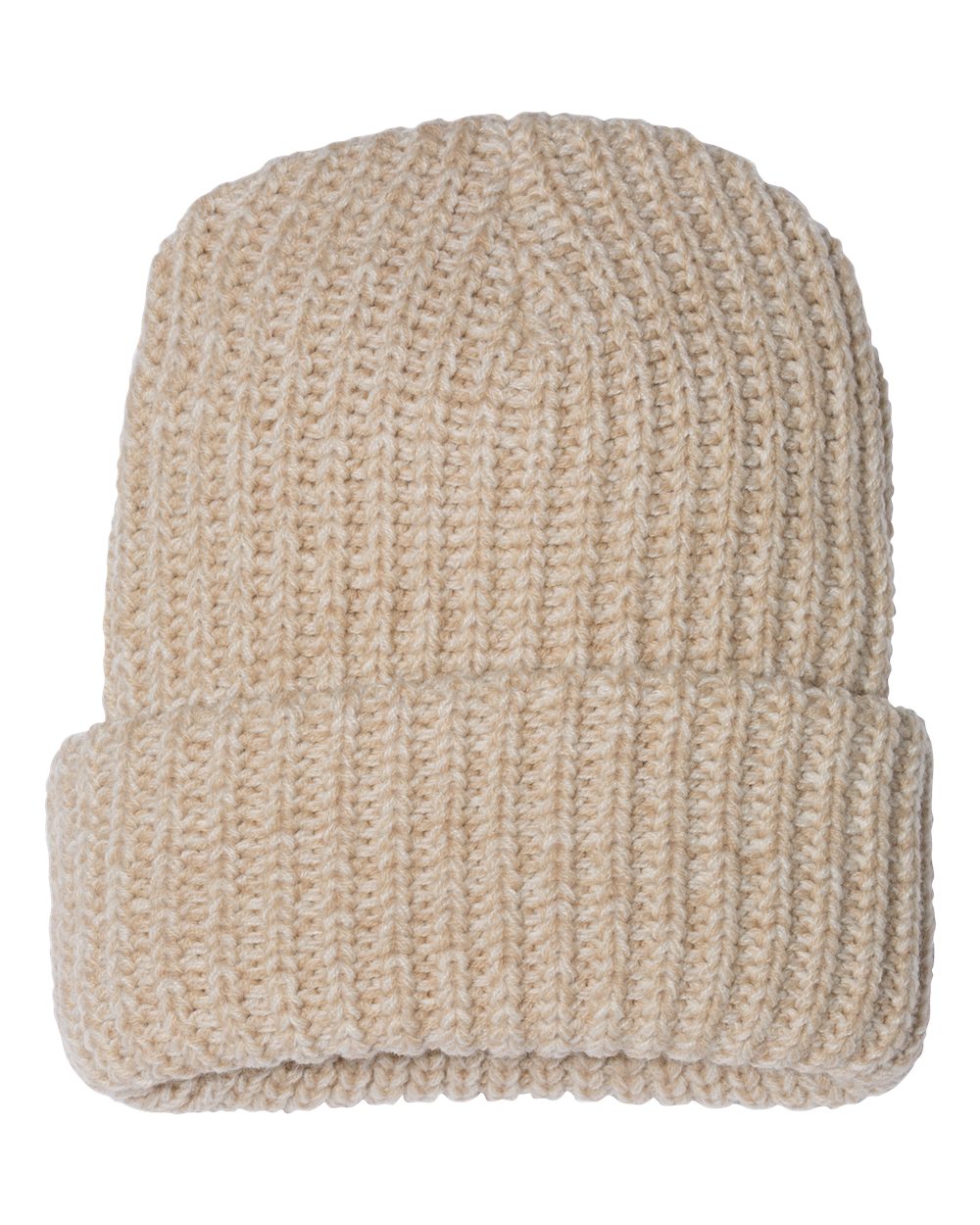 12" Chunky Cuffed Beanie - Back - B50795240 - Oatmeal