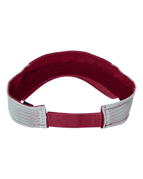 Pigment-Dyed Trucker Visor - Back - B56695520 - Cardinal/ Stone