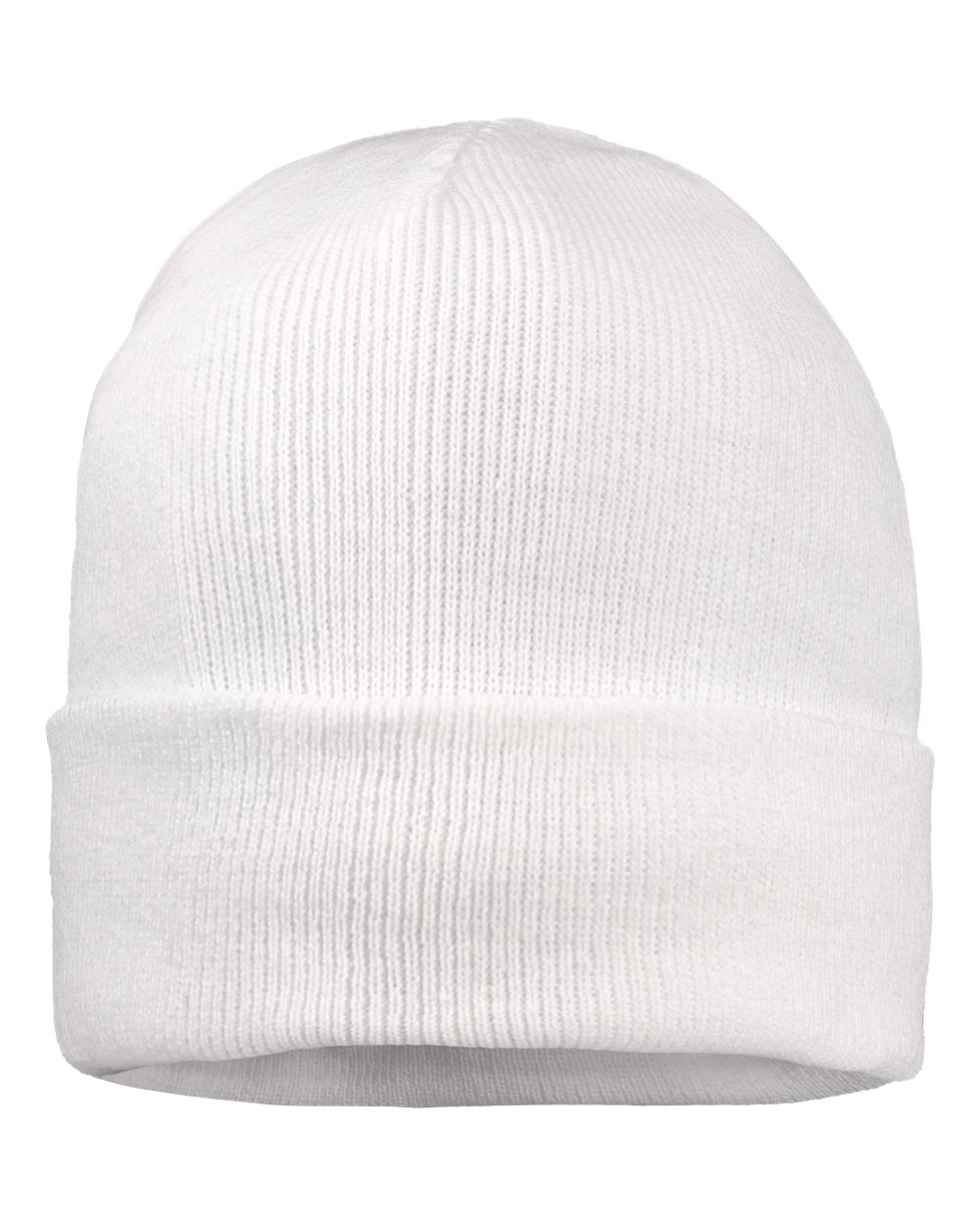 12" Fleece Lined Cuffed Beanie - Back - B56795000 - White