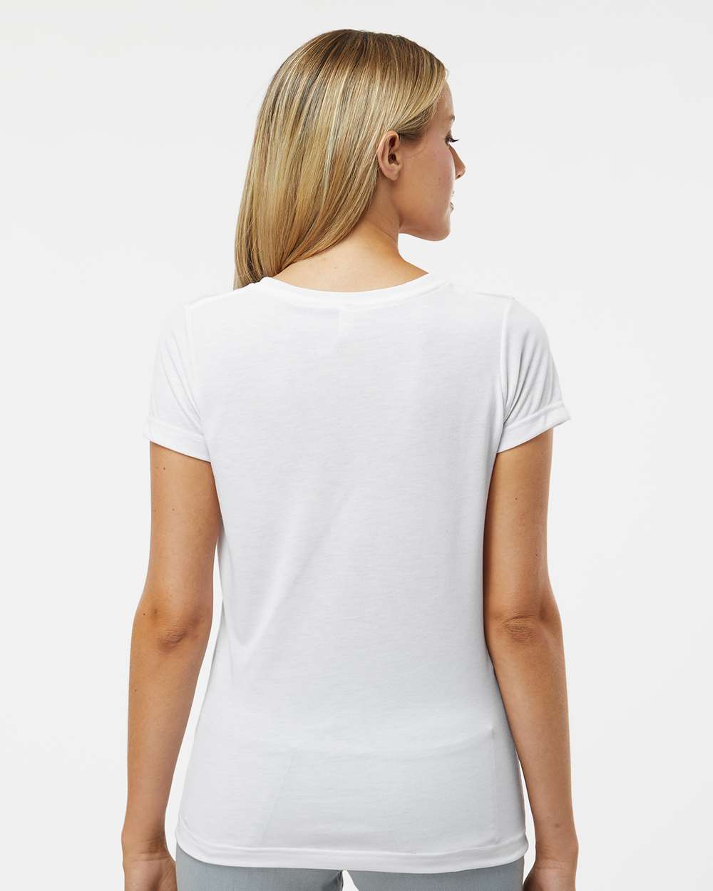 Women's Polyester Sublimation Tee - OnModelBack - B85338003 - White