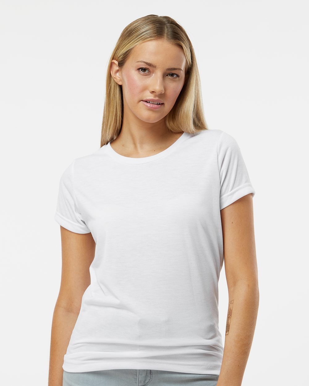 Women's Polyester Sublimation Tee - styleImage