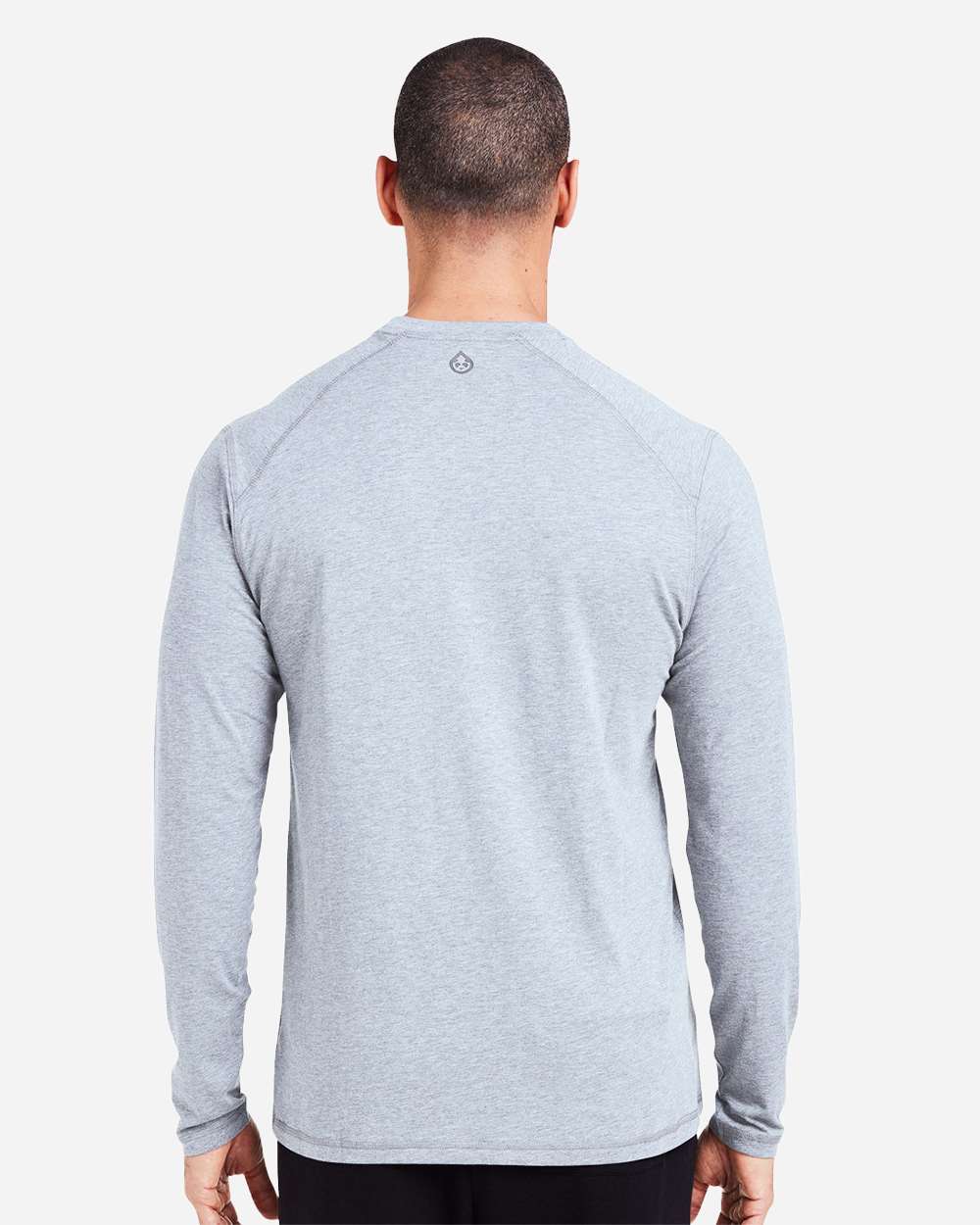 Men's Carrollton Fitness Long Sleeve T-Shirt - OnModelBack - B651D8253 - Cloud Heather