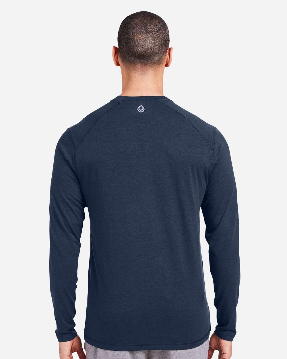 Men's Carrollton Fitness Long Sleeve T-Shirt - OnModelBack - B651D8654 - Classic Navy