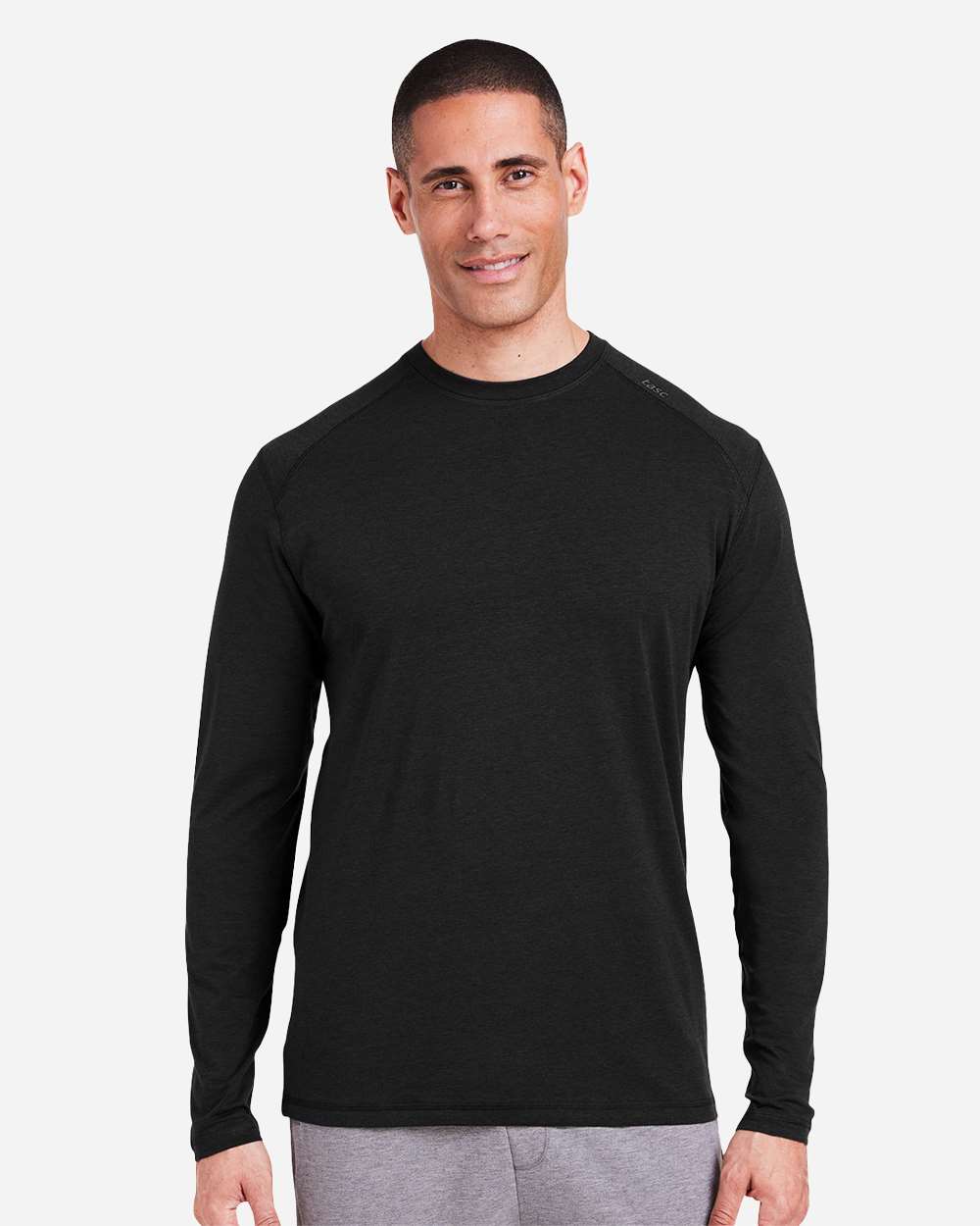 Men's Carrollton Fitness Long Sleeve T-Shirt - OnModelFront - B651D8503 - Black