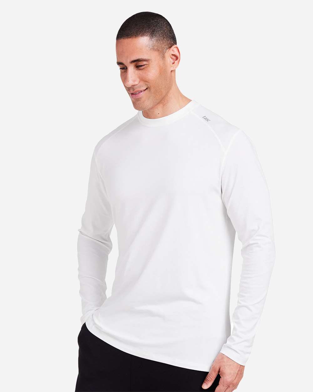 Men's Carrollton Fitness Long Sleeve T-Shirt - OnModelSide - B651D8003 - White