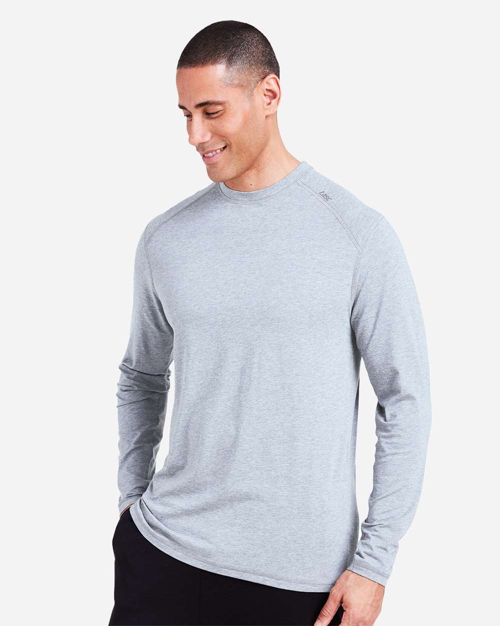 Men's Carrollton Fitness Long Sleeve T-Shirt - OnModelSide - B651D8253 - Cloud Heather