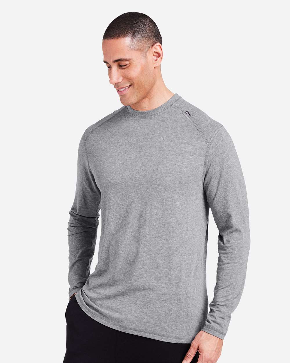 Men's Carrollton Fitness Long Sleeve T-Shirt - OnModelSide - B651D8353 - Heather Grey