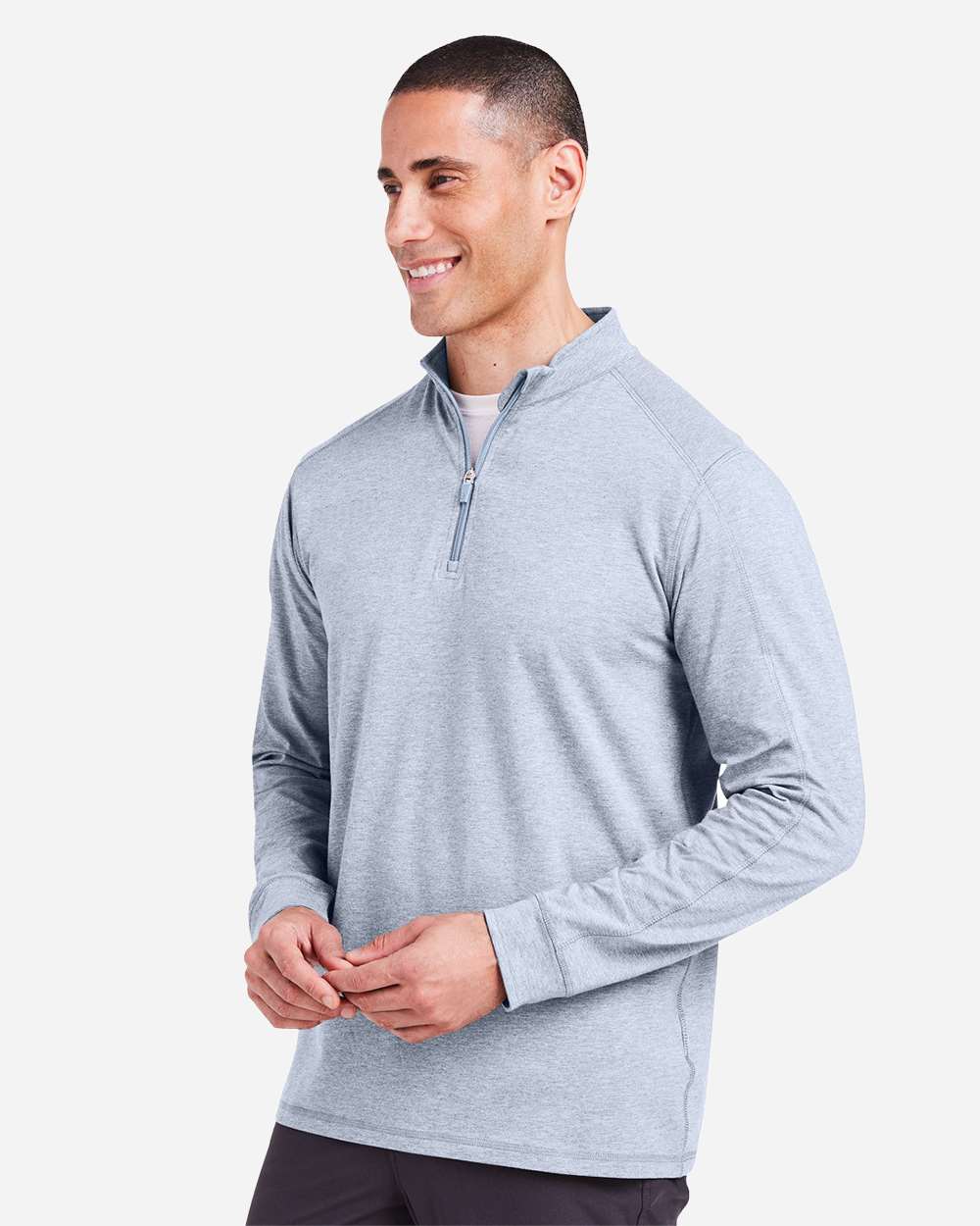 Men's Carrollton Quarter-Zip Pullover - OnModelSide - B649D8253 - Cloud Heather