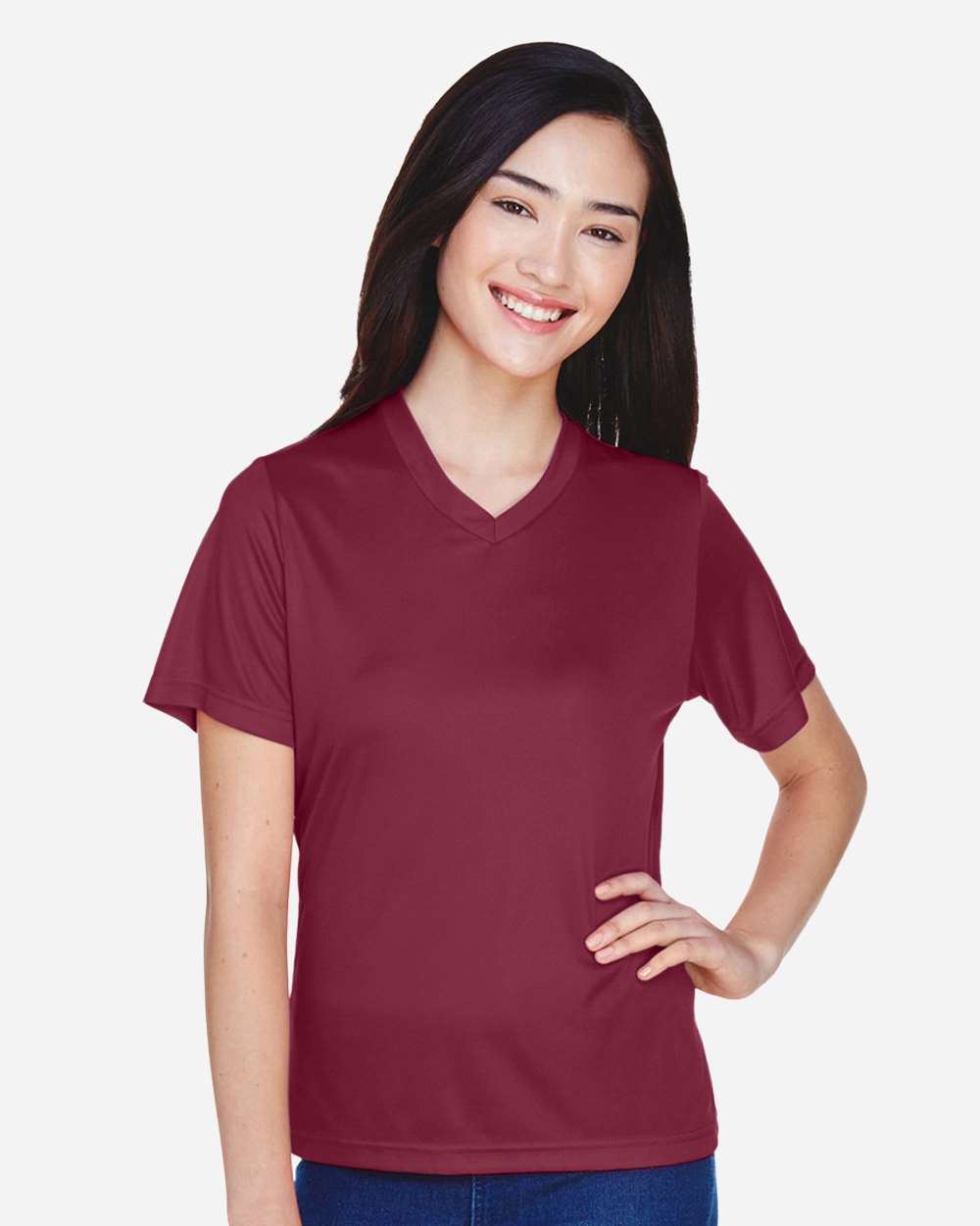 Women's Zone Performance T-Shirt - OnModelFront - B680D9532 - Sport Maroon