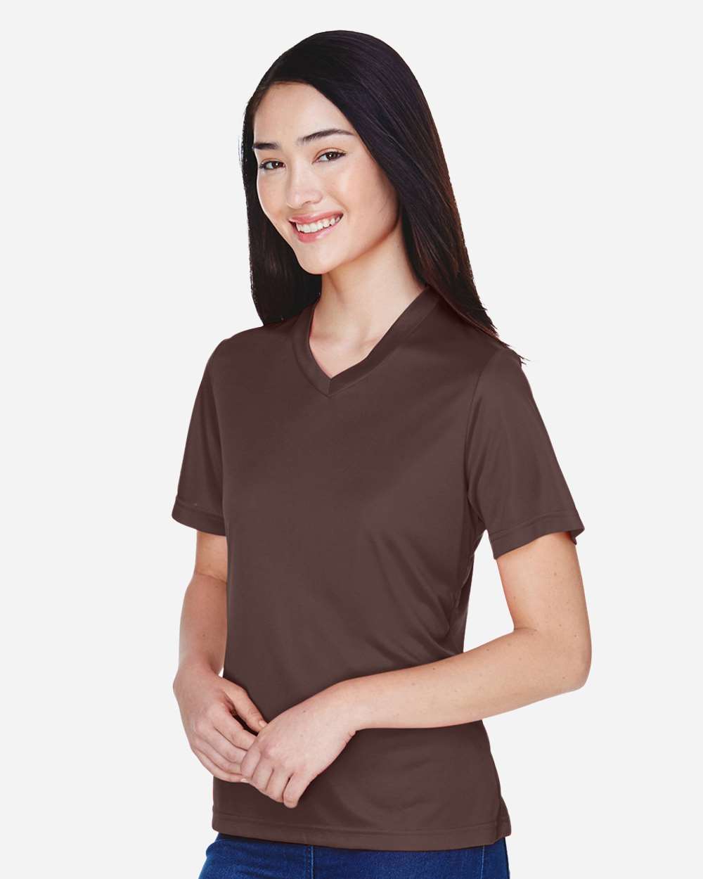 Women's Zone Performance T-Shirt - OnModelSide - B680D9052 - Sport Dark Brown