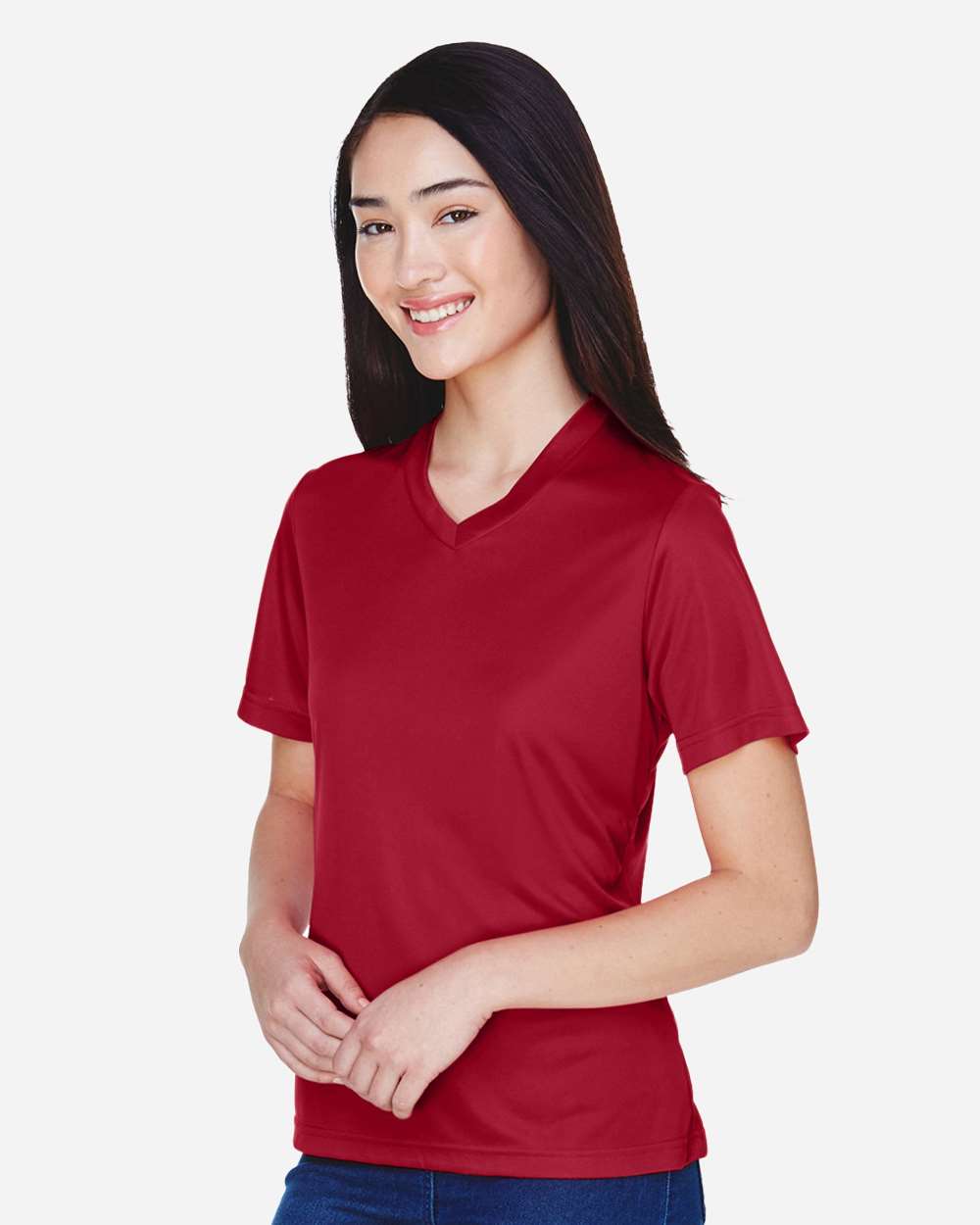 Women's Zone Performance T-Shirt - OnModelSide - B680D9102 - Sport Scarlet Red