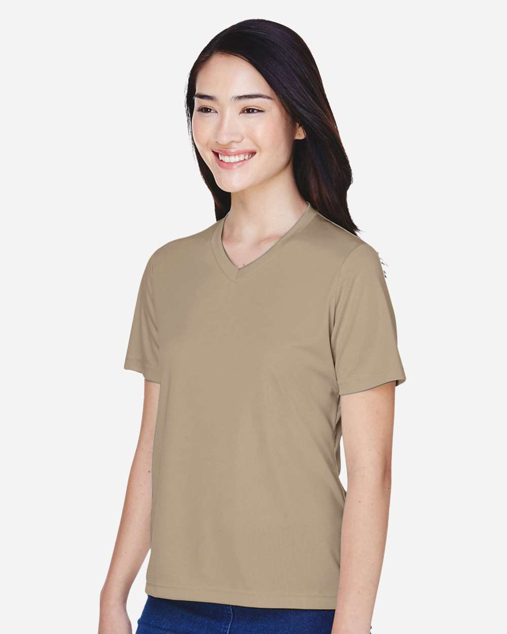 Women's Zone Performance T-Shirt - OnModelSide - B680D9112 - Desert Khaki
