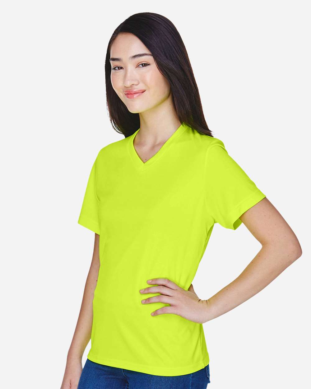 Women's Zone Performance T-Shirt - OnModelSide - B680D9172 - Safety Yellow