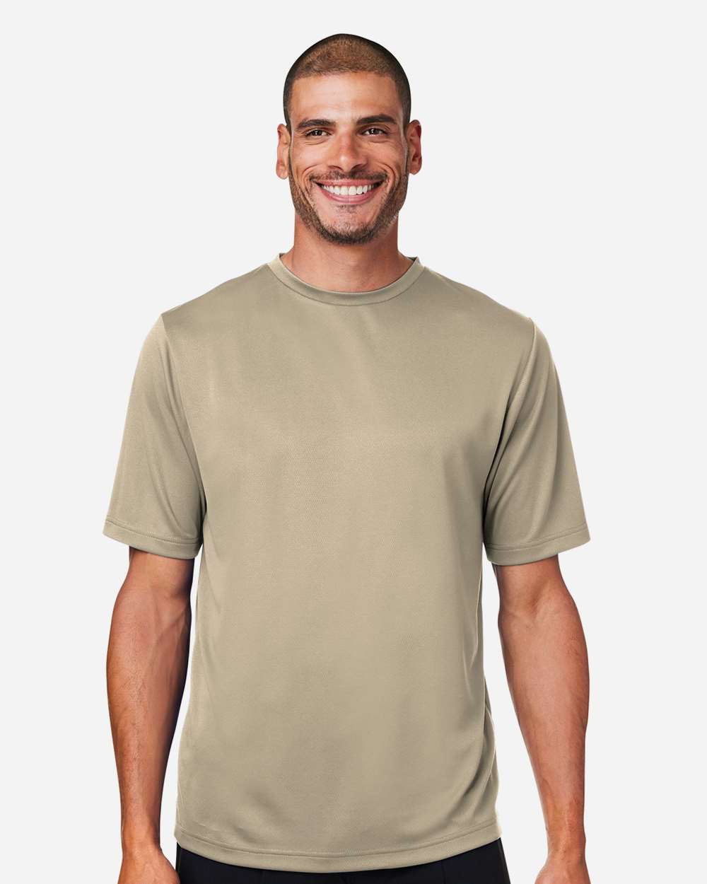 Men's Zone Performance Mesh T-Shirt - OnModelFront - B686D9112 - Desert Khaki