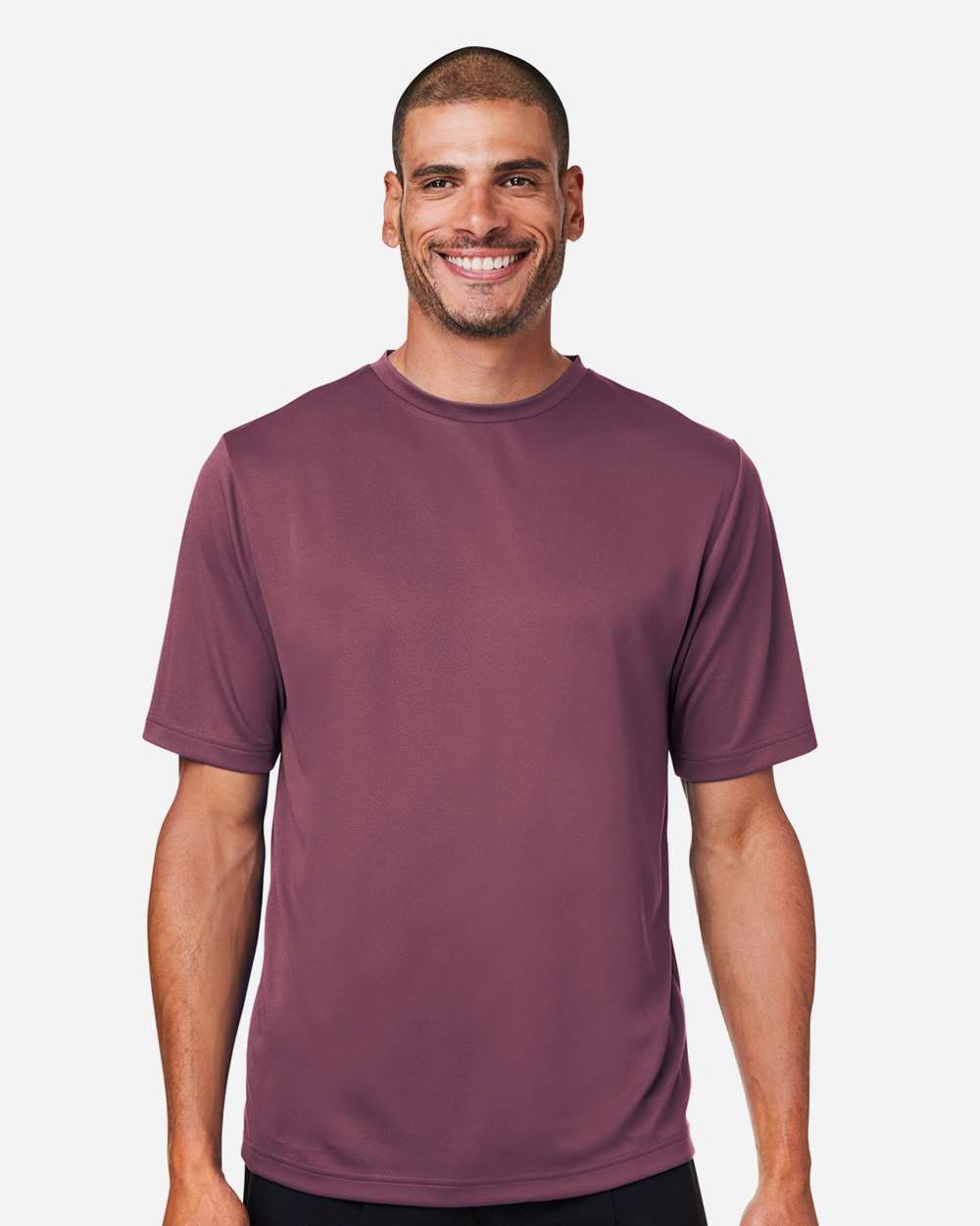 Men's Zone Performance Mesh T-Shirt - OnModelFront - B686D9532 - Sport Dark Maroon