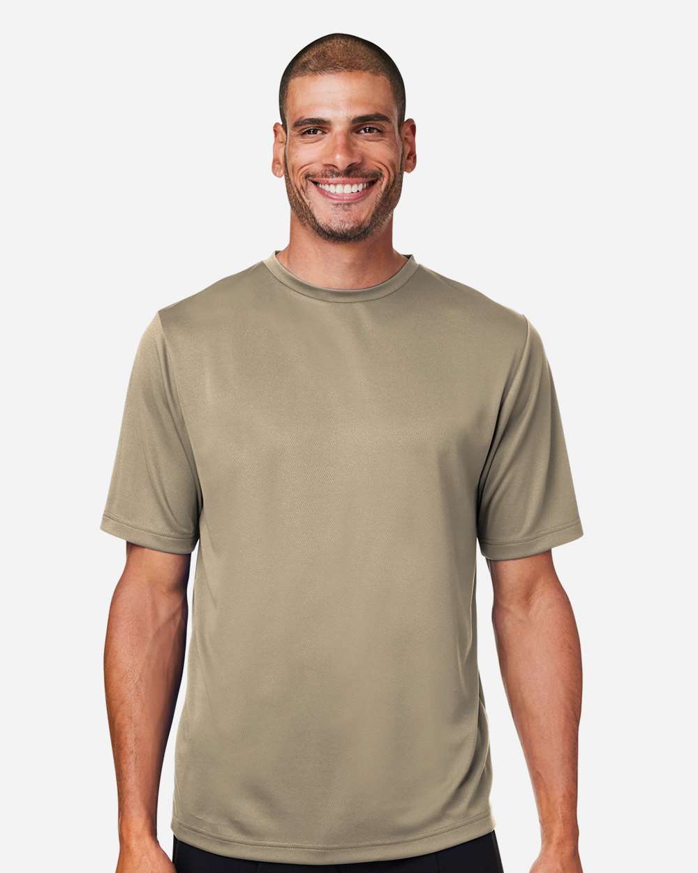 Men's Zone Performance Mesh T-Shirt - OnModelFront - B686D9552 - Coyote Brown