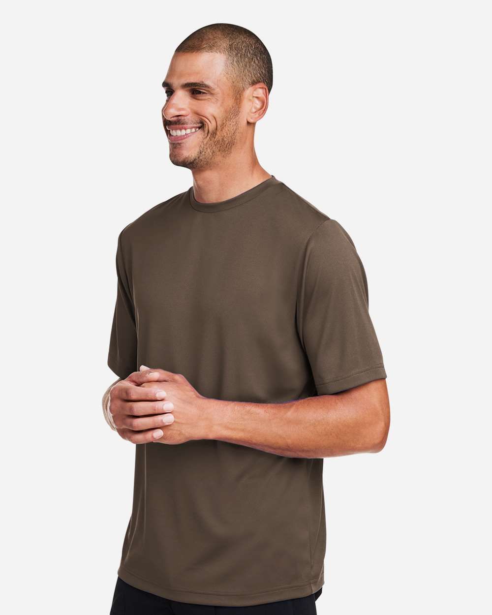 Men's Zone Performance Mesh T-Shirt - OnModelSide - B686D9052 - Sport Dark Brown