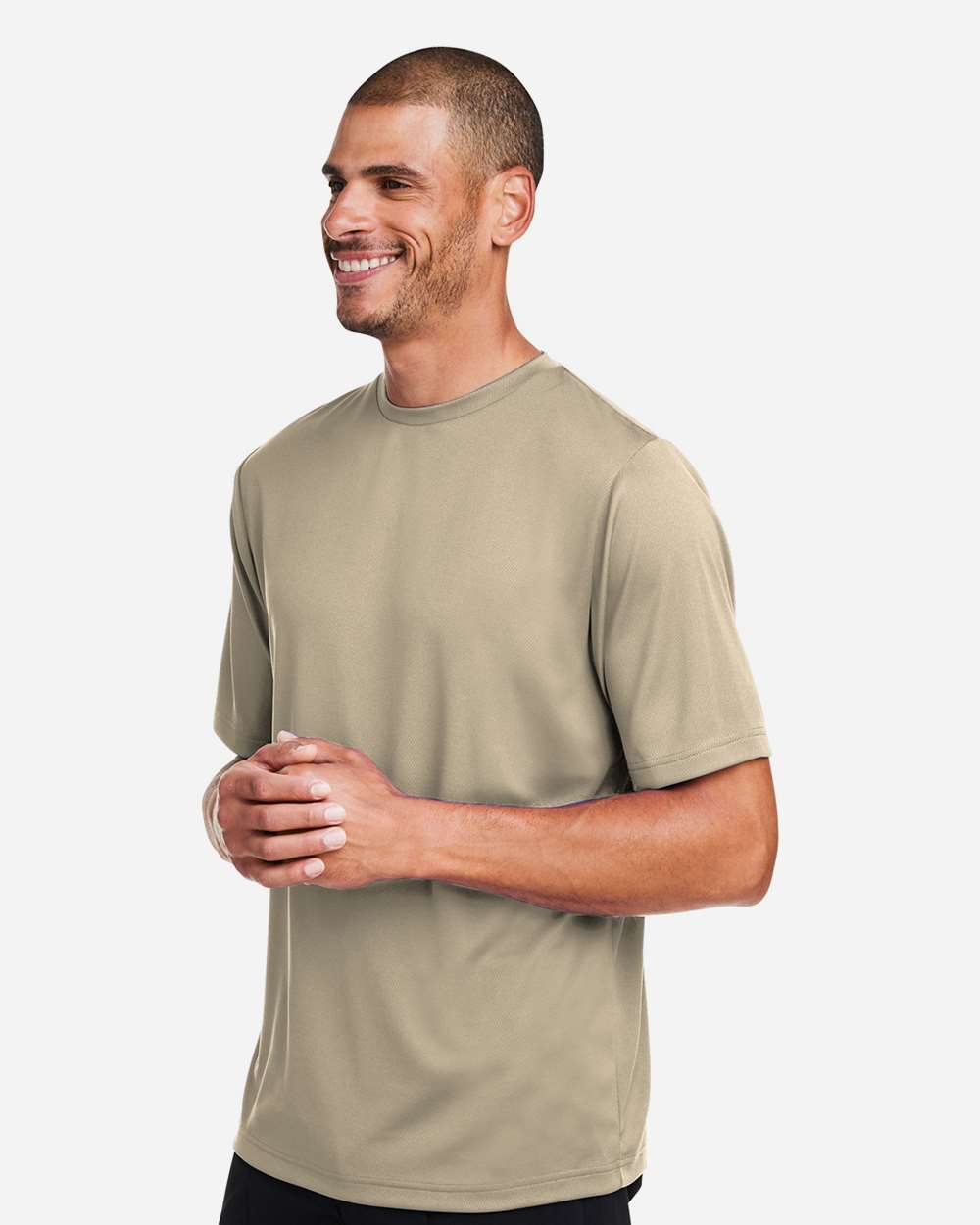 Men's Zone Performance Mesh T-Shirt - OnModelSide - B686D9112 - Desert Khaki
