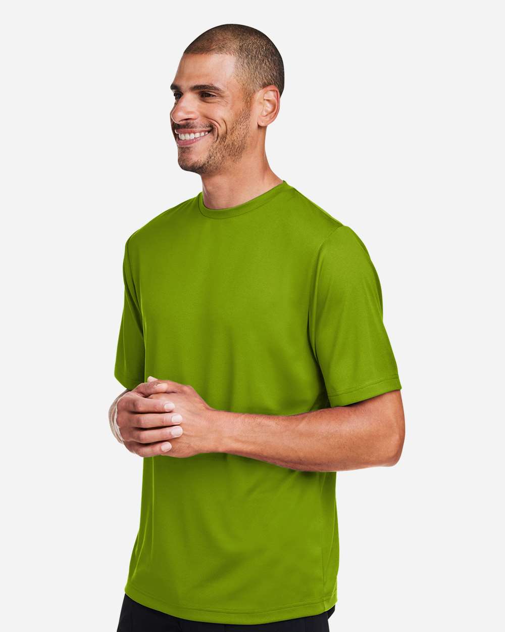 Men's Zone Performance Mesh T-Shirt - OnModelSide - B686D9162 - Acid Green