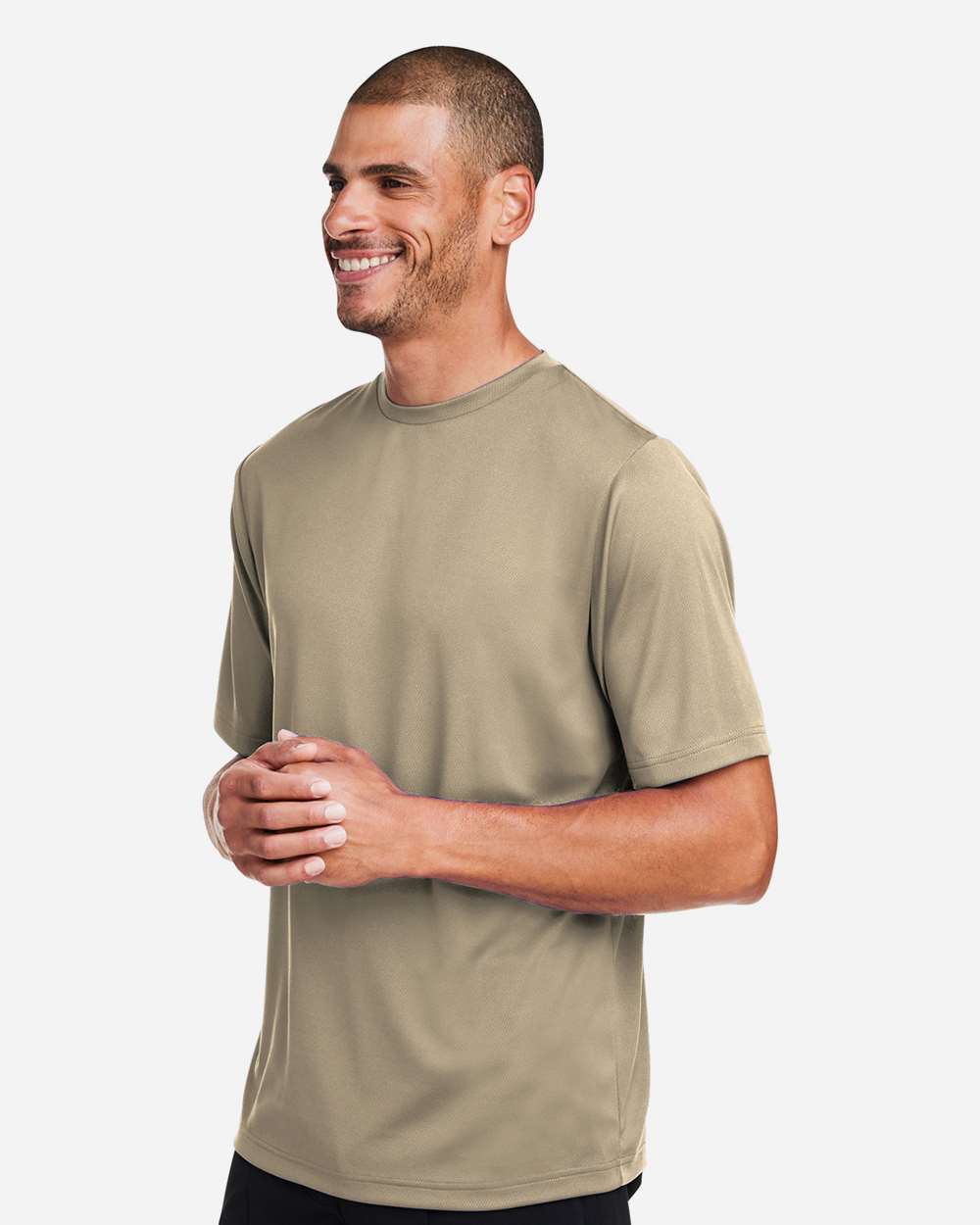 Men's Zone Performance Mesh T-Shirt - OnModelSide - B686D9552 - Coyote Brown