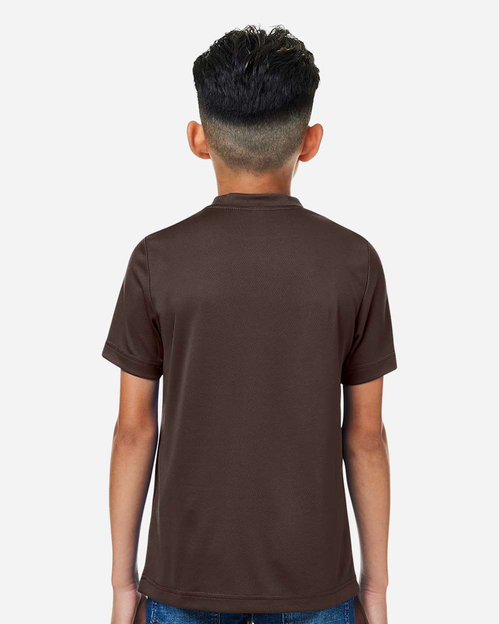 Youth Zone Performance Mesh T-Shirt - OnModelBack - B688D9052 - Sport Dark Brown