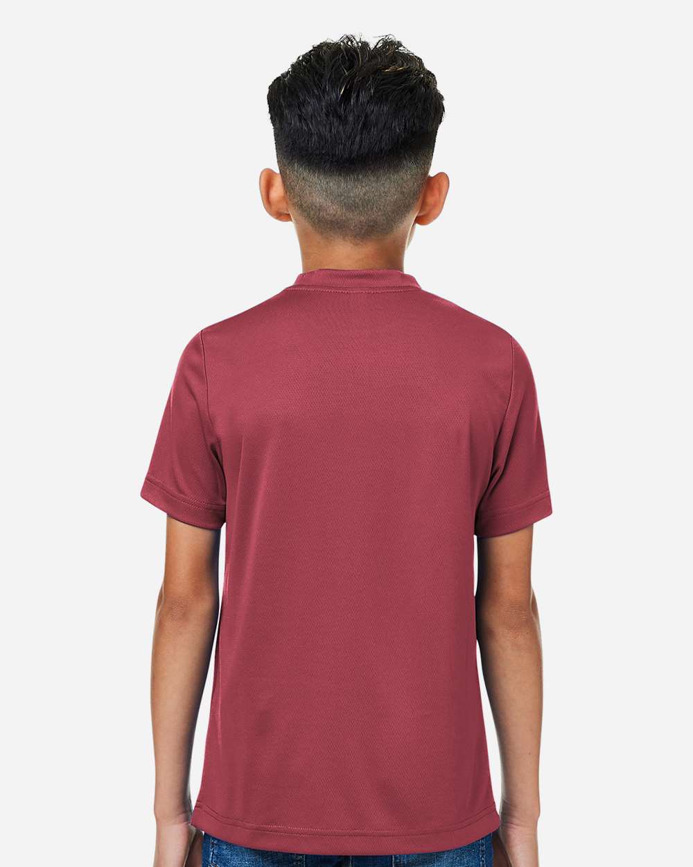 Youth Zone Performance Mesh T-Shirt - OnModelBack - B688D9102 - Sport Maroon
