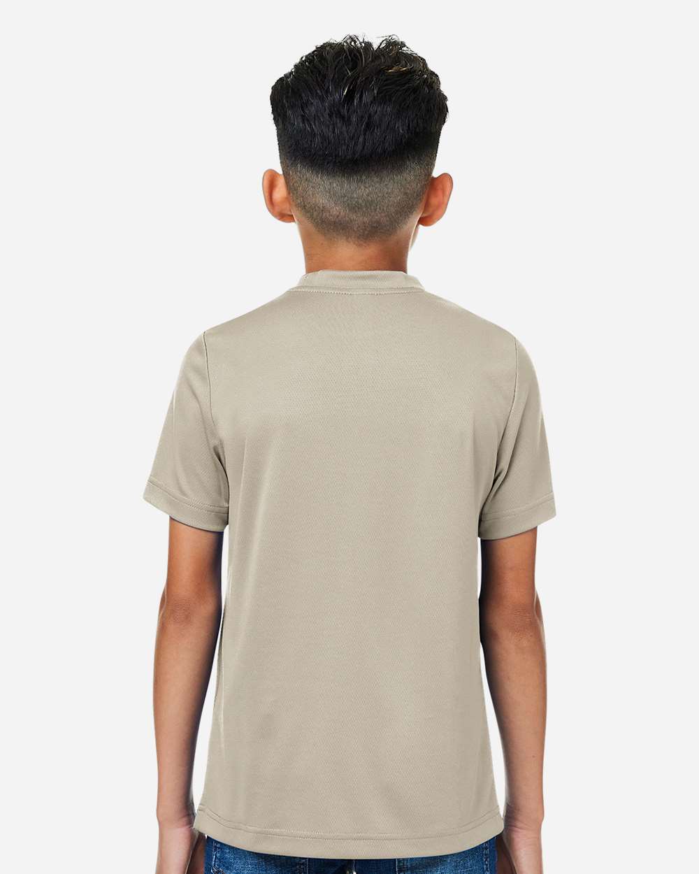Youth Zone Performance Mesh T-Shirt - OnModelBack - B688D9112 - Desert Khaki