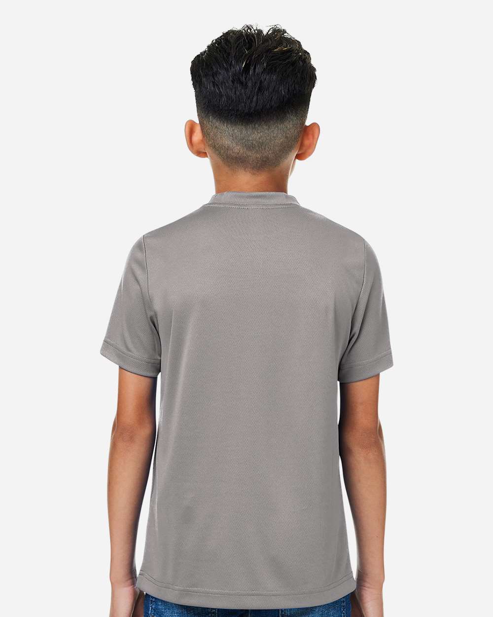 Youth Zone Performance Mesh T-Shirt - OnModelBack - B688D9132 - Sport Graphite