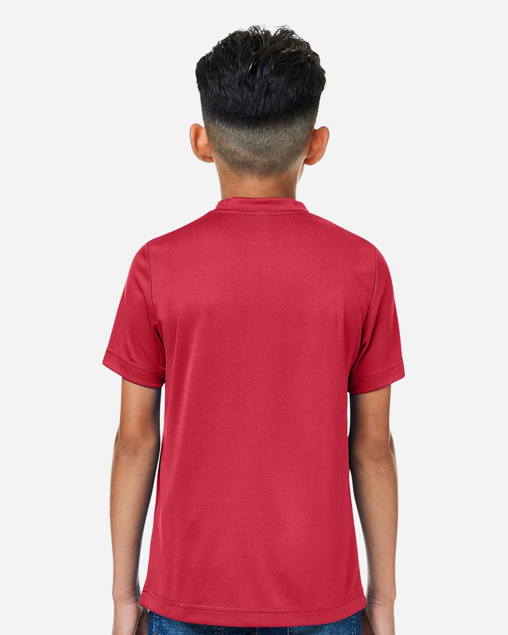 Youth Zone Performance Mesh T-Shirt - OnModelBack - B688D9142 - Sport Scarlet Red