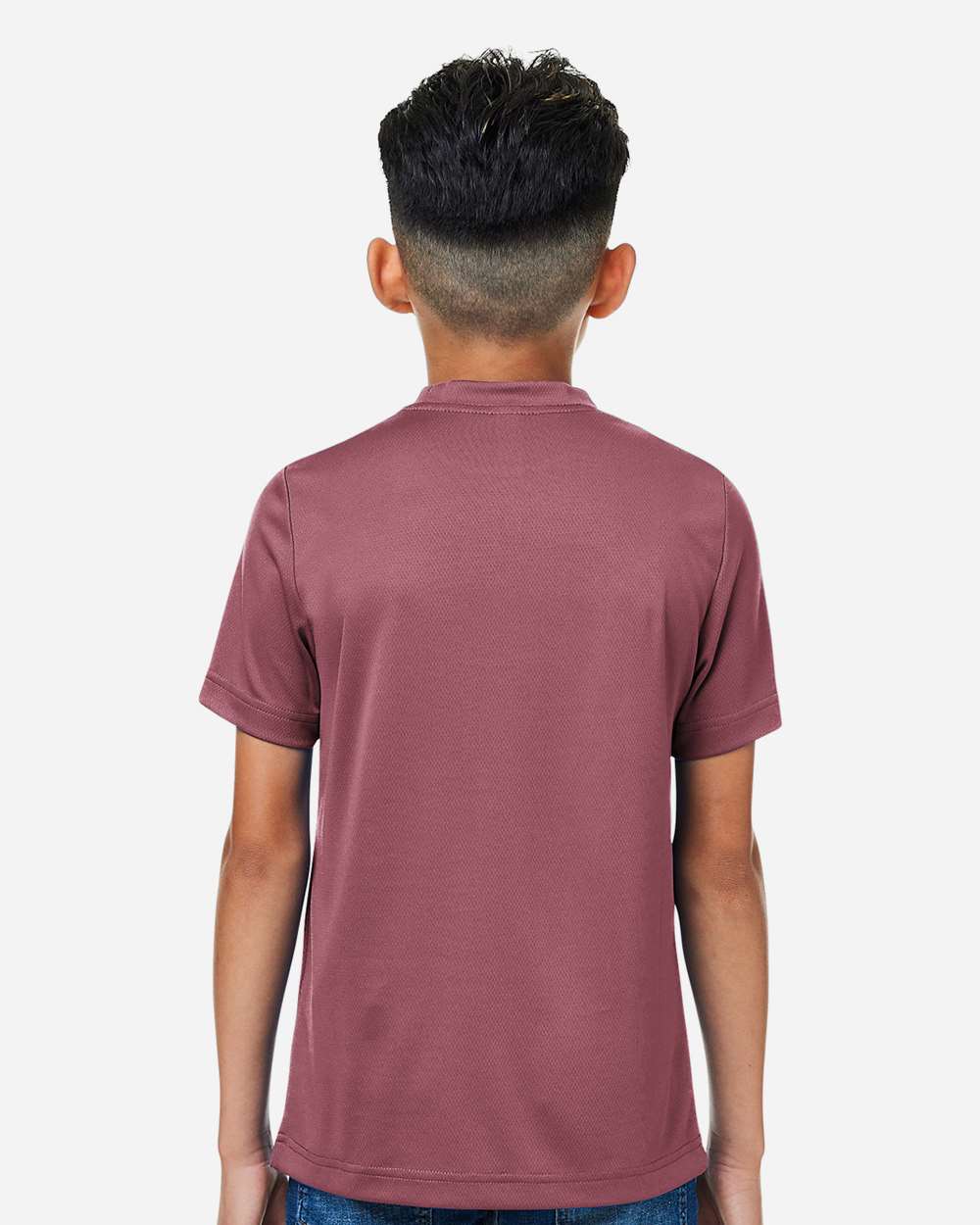 Youth Zone Performance Mesh T-Shirt - OnModelBack - B688D9532 - Sport Dark Maroon