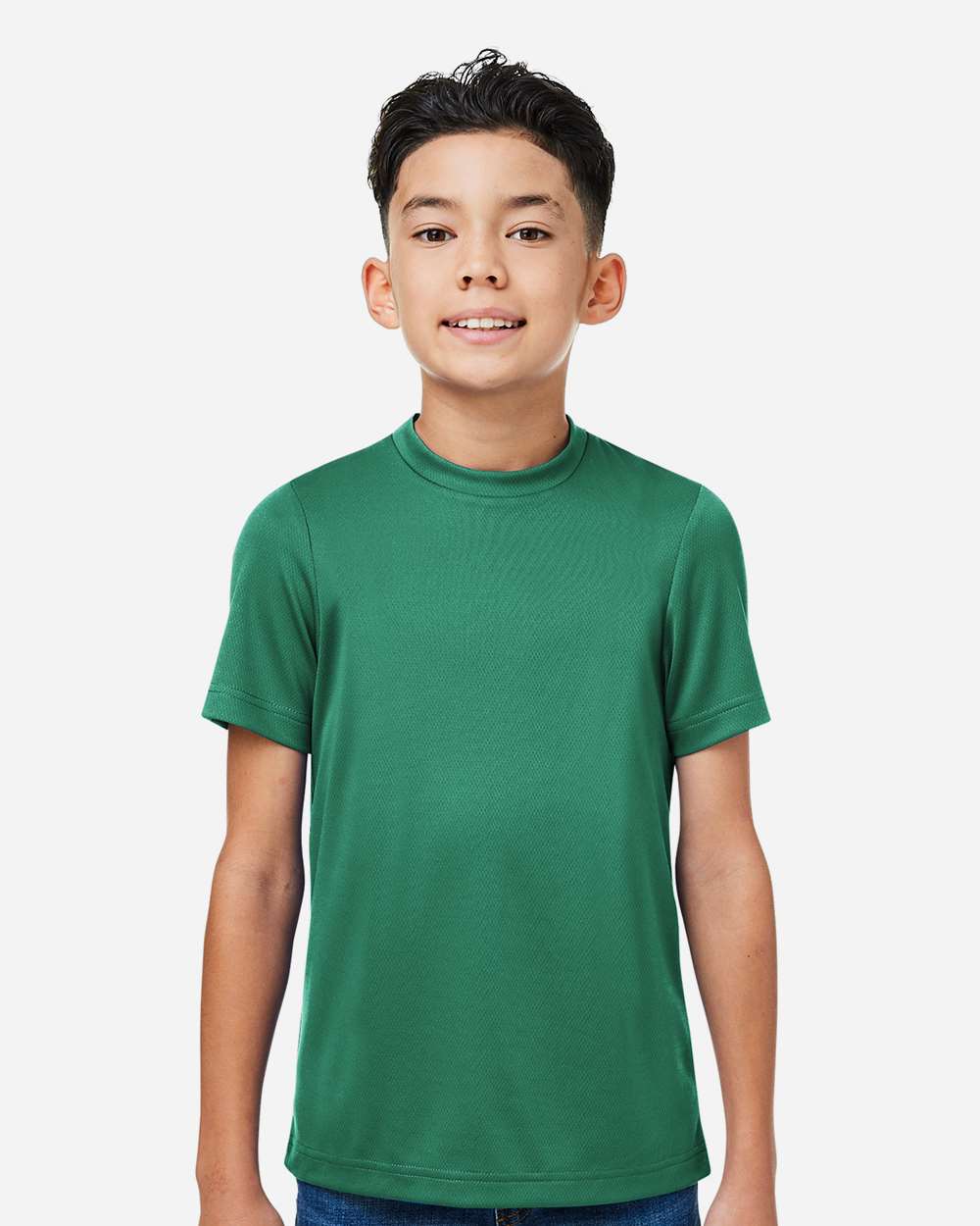 Youth Zone Performance Mesh T-Shirt - OnModelFront - B688D9072 - Sport Forest
