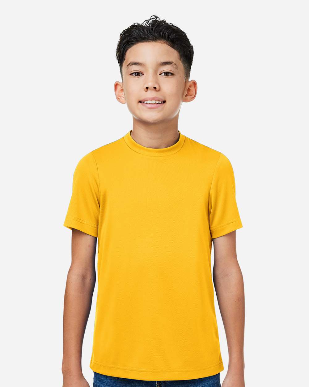 Youth Zone Performance Mesh T-Shirt - OnModelFront - B688D9122 - Sport Athletic Gold